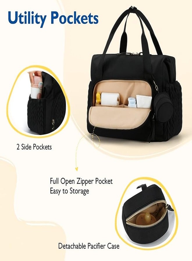 LITTLE CURIOUS حقيبة حفاضات أطفال من ليتل كيوريوس | حقيبة حفاضات للأمهات للسفر | حقائب أطفال للأمهات | حقيبة حفاضات أطفال للأمهات للسفر | حقائب سفر (أسود) - Image 2